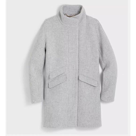 J.Crew Italian Stadium Cloth Wool Coat by Nello Gori Gray Size 2 - Picture 2 of 11